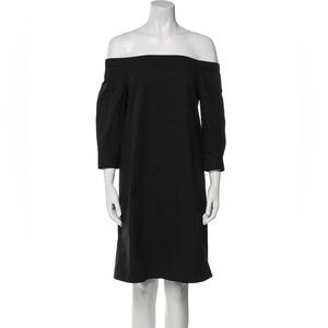 Theory Black Off the Shoulder Mini Dress